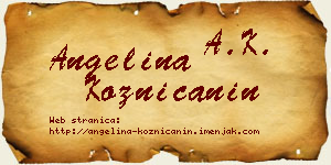 Angelina Kozničanin vizit kartica